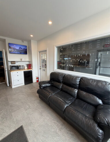 Waiting area inside of Good Deal Tires and Hydraulics shop